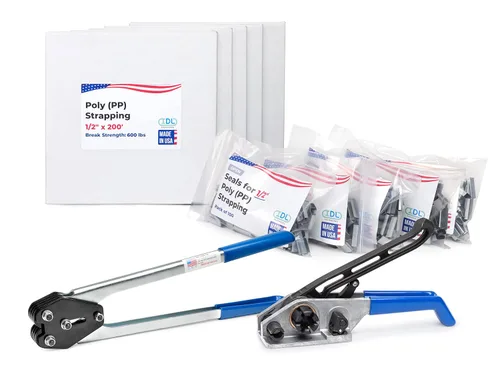 Miniatura 25 de IDL Packaging Kit de flejado industrial de polipropileno (PP) de 1/2 pulgada x 9000 pies, resistencia a la rotura de 300 libras - Solución completa
