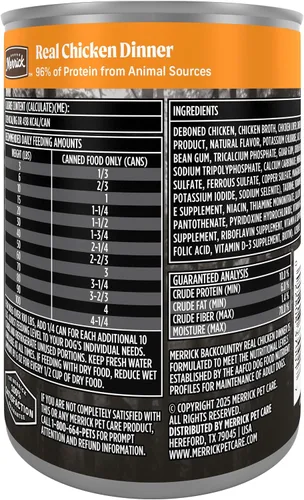 Miniatura 11 de Merrick Backcountry - Alimento enlatado prémium sin granos, receta húmeda suave y saludable, cena de pollo real, paquete de 12 latas de 12.7 onzas