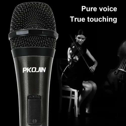 Miniatura 2 de Micrófono de karaoke dinámico para cantar, micrófono vocal con cable para karaoke, micrófono de mano con cable de 10 pies, micrófonos para altavoz