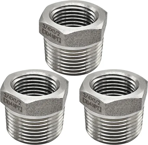 Miniatura 17 de Beduan - Buje reductor hexagonal de acero inoxidable, accesorio adaptador para tubería de fundición de 1-1/4" macho NPT a 1" hembra NPT