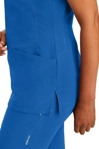 Miniatura 4 de Healing Hands Camiseta quirúrgica para mujer, 3 bolsillos, cremallera, cuello en Y, ligera, transpirable, tela elástica 2254 Sonia HH360