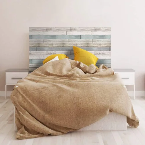 Miniatura 2 de AMAZING WALL Etiqueta engomada del cabecero del patrón del grano de madera 3D del dormitorio autoadhesivo completo