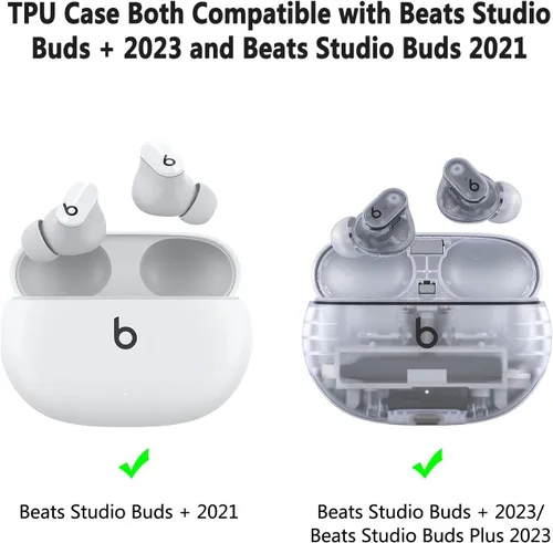 Miniatura 2 de Funda transparente para Beats Studio Buds Plus 2023, Beat Studio Bud Case Cover 2021, Shockpoof TPU suave para auriculares Beats con mosquetón
