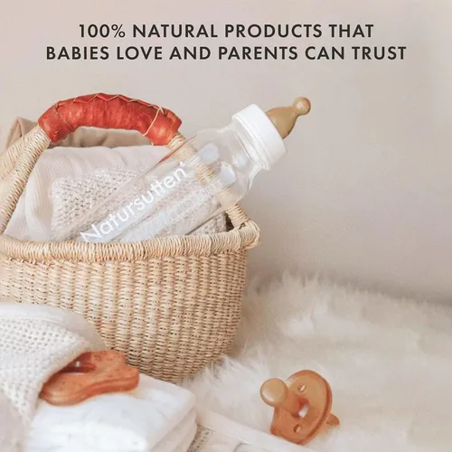 Miniatura 7 de Natursutten Boquillas de repuesto de flujo rápido para biberones de vidrio – Ecológicos, pezones de goma natural sin BPA para biberones Natursutten