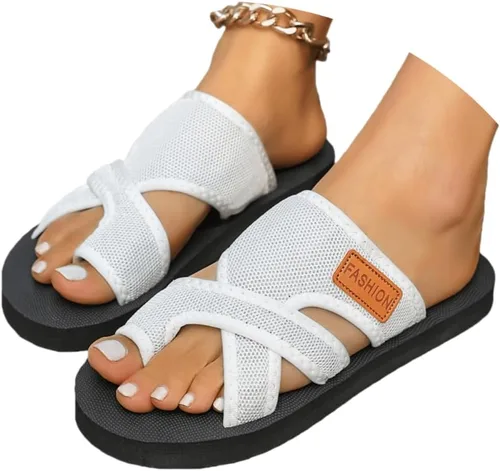 Miniatura 7 de Sandalias ortopédicas para mujer con soporte de arco elegantes y ortopédicas para pies planos, cómodas pantuflas para caminar 2026 Khaki