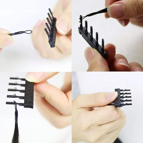 Miniatura 3 de Extensiones de cabello, hebilla en forma de C para 2ª generación Fiunkes de cabello humano sin rastro, herramienta de extensiones de cabello fácil