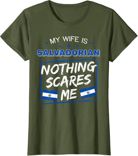 Miniatura 81 de Camiseta con la bandera de raíces salvadoreñas de El Salvador My Wife Is Salvadoran Roots, Negro