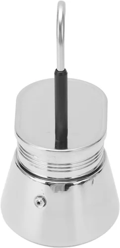 Miniatura 3 de Cafetera portátil de acero inoxidable para estufa de un solo canal, cafetera de café clásico para acampar en casa 50mL