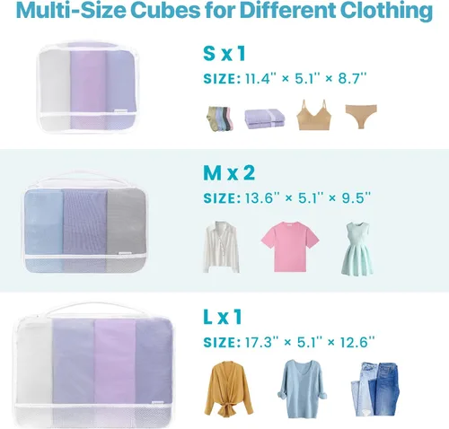 Miniatura 2 de Cambond Cubos de embalaje de malla de doble uso, bolsa de lavandería Cubos de embalaje transparentes para viajes, bolsas de lavandería de malla