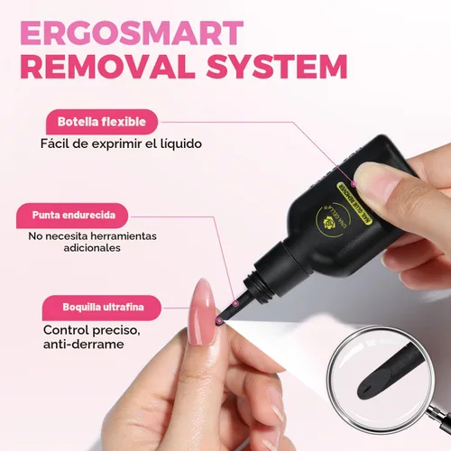 Miniatura 7 de UNA GELLA Removedor de pegamento para uñas postizas 15ml Stick mejorado y removedor 2 en 1 para puntas de uñas postizas de acrílico, removedor