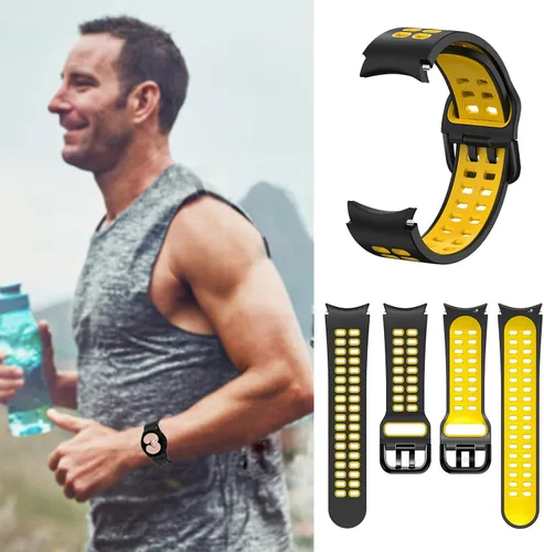 Miniatura 6 de Threeeggs Correa sin brecha para Samsung Galaxy Watch 7 6 5 4, 0.787 pulgadas, bandas de repuesto de liberación rápida para 5 Pro Band 1.772 in/4
