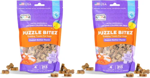 Miniatura 9 de Outward Hound by Nina Ottosson Puzzle Bitez Golosinas para perros, sabor a tocino de manzana, recompensa de entrenamiento del tamaño de un bocado