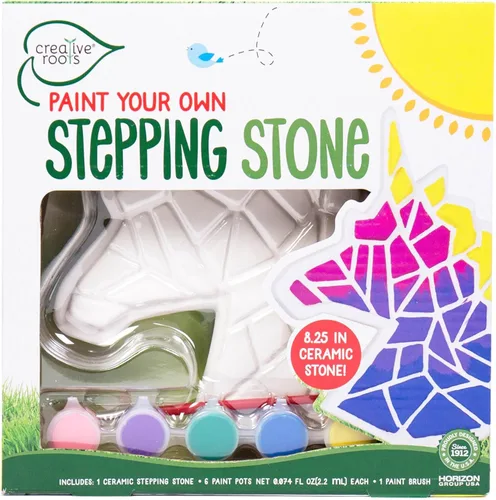 Miniatura 22 de Creative Roots Juego de piedra de escalonamiento de mosaico en forma de corazón, incluye piedra de cerámica de 7 pulgadas y 6 pinturas vibrantes