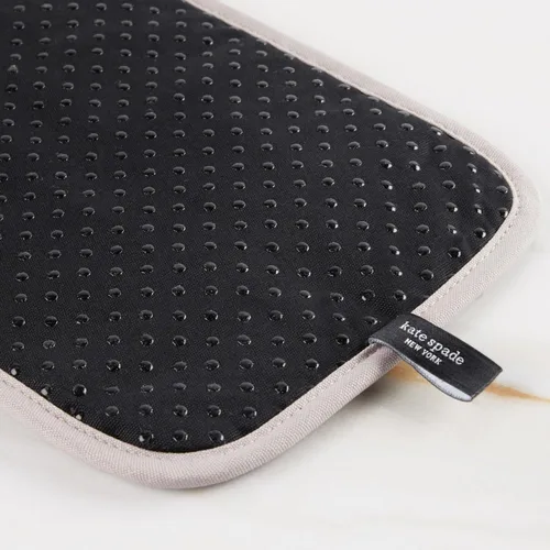 Miniatura 6 de Kate Spade New York Juego de 2 soportes botánicos a rayas para ollas, 7 x 10 pulgadas, negro/beige