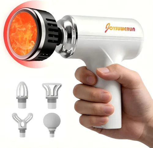 Pistola de masaje con calor - Potente masajeador de tejido profundo, mini pistola de masaje de mano para alivio muscular de cuerpo completo,