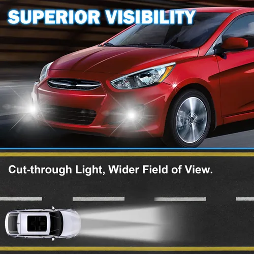 Miniatura 2 de Compatible con luces antiniebla Hyundai Accent 2012-2017 con DRL y intermitente, kit completo con interruptor y arnés (versión LED)