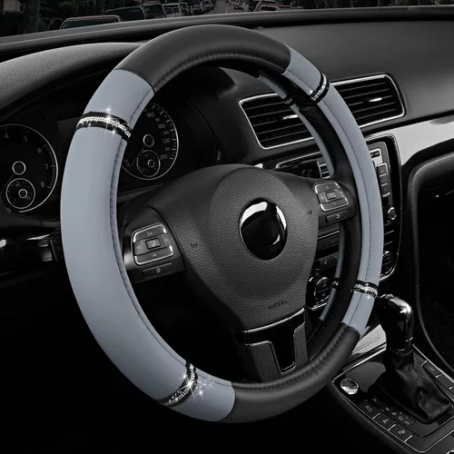 Miniatura 8 de Road Comfort - Funda de cuero antideslizante para volante de automóvil, ajuste universal para automóviles, camiones y SUV de 14.5 a 15 pulgadas