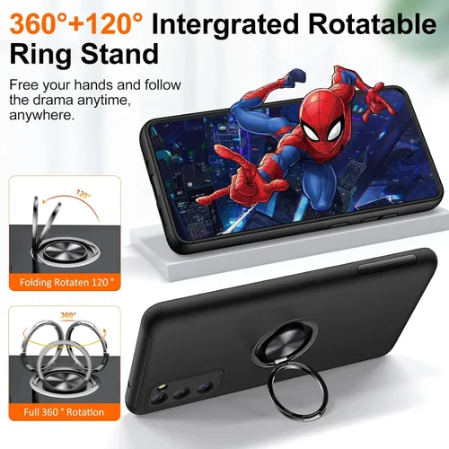 Miniatura 4 de JAME Funda para Samsung Galaxy S20 FE, funda Samsung S20 FE 5G con soporte giratorio, resistente a prueba de golpes, funda delgada para Galaxy S20