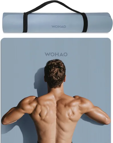 Extra Wide & Thick 8mm Yoga Mat, 72"x31.5" Large Non Slip Exercise Mat, Premium POE Material for Superior Cushioning & Stability, with Strap for