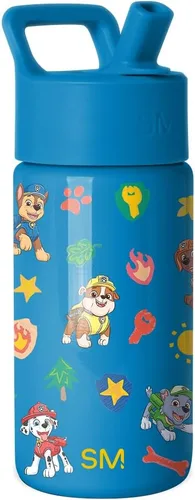 Miniatura 20 de Simple Modern Botella de agua para niños con tapa con pajilla, vaso aislado de acero inoxidable de 14 onzas para niños y a prueba de derrames