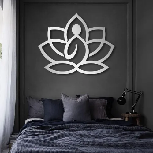 Miniatura 6 de Arte de pared de metal de flor de loto, arte de pared de flor de loto de metal, decoración de pared de metal, letrero de flor de loto, arte de pared