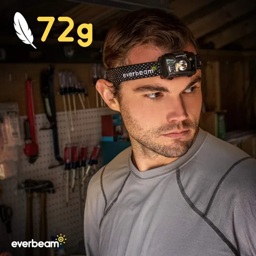 Miniatura 6 de Everbeam - Linterna de cabeza led recargable H6 Pro, con control de sensor de movimiento, 650 lúmenes de brillo, 30 horas de autonomía, 1200 mAh