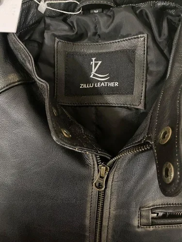 Miniatura 2 de Chaqueta de cuero vintage para hombre, estilo Cafe Racer