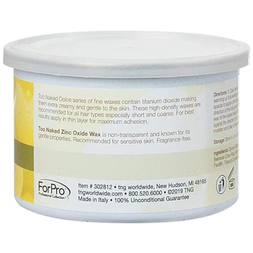 Miniatura 3 de Too Naked Hair Removal Cera de óxido de zinc para pieles sensibles, extra cremosa, cera de salón no transparente, sin fragancia, 14 onzas.