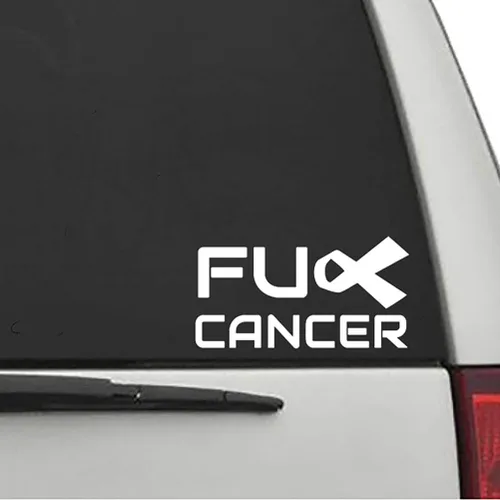 Calcomanía para el cáncer de mierda para concientización sobre el cáncer, calcomanía de pecho para ventana, adecuada para automóviles, camiones de 6