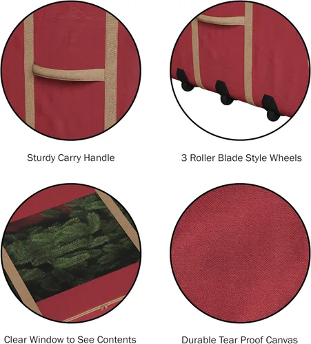 Miniatura 3 de Bolsa de almacenamiento enrollable para árbol de Navidad - Bolsas de almacenamiento resistentes para árboles artificiales de 3.7 m, decoración