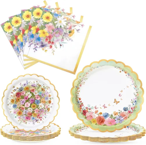 Miniatura 18 de WERNNSAI Platos y servilletas de granja – 48 piezas de decoración de cumpleaños de animales de granja, platos de papel de granero para niños, fiesta