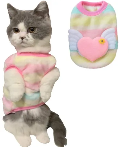 Miniatura 10 de ANIAC Disfraz para mascota, ropa de conejo, chaleco suave de conejo, camiseta acogedora para gatito, hurón, chihuahua, cachorro y animales pequeños