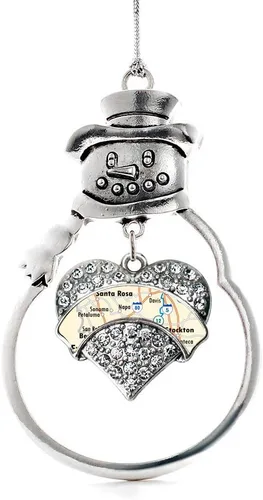 Miniatura 51 de Adorno de plata inspirada, diseño de muñeco de nieve con circonitas cúbicas