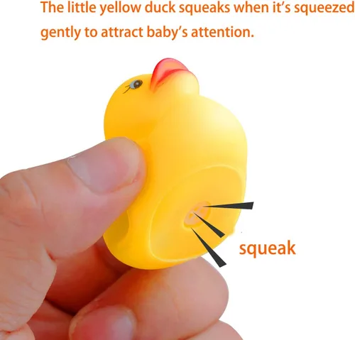 Miniatura 9 de Juguetes de baño de patos de goma, 50 piezas de mini patos a granel para niños, decoración de baby shower, regalos de fiesta de cumpleaños, regalo