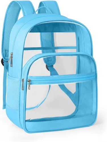 Miniatura 11 de KIMNERPU Mochila Transparente, Mochila de Libros Transparente de Servicio Pesado para la Escuela, Negro, Mediana, Moderno