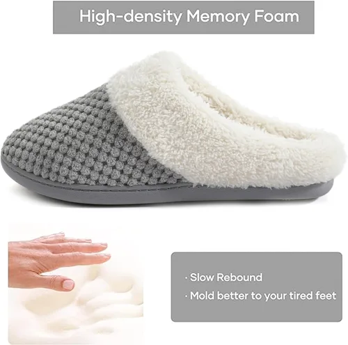 Miniatura 3 de ULTRAIDEAS Pantuflas de forro polar cómodas para mujer, de espuma viscoelástica, sin cordones, para interiores y exteriores