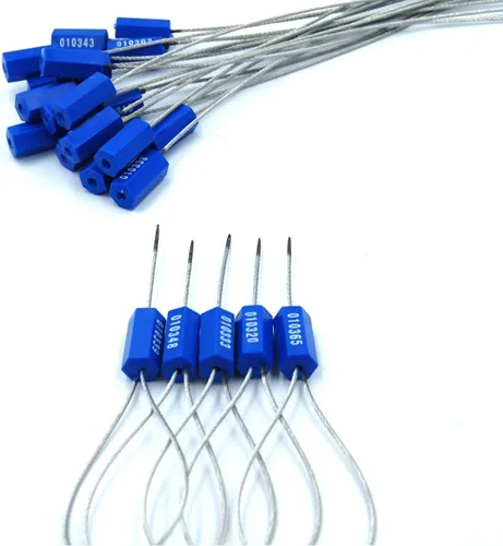 Miniatura 6 de (R) 50 sellos de cable de seguridad, etiquetas de seguridad numeradas, a prueba de manipulaciones, sellos de alambre de acero apretados
