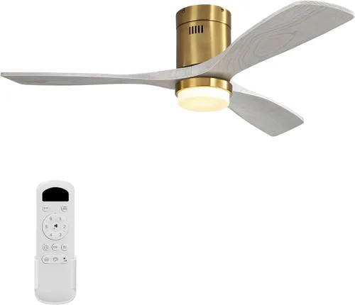 Miniatura 21 de Sofucor - Ventilador de techo de 52 pulgadas sin luces, moderno, de madera maciza, con control remoto, 5000 CFM de alto flujo de aire, motor CC
