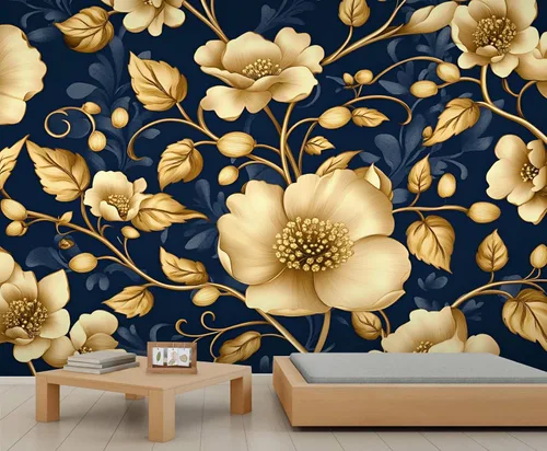 Miniatura 13 de Mural de lobo azul, papel tapiz de animales misteriosos, decoración del hogar de estética oscura, mural de pared de animales salvajes, murales