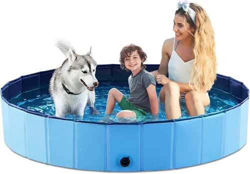 Miniatura 13 de Jasonwell Piscina plegable para perros y mascotas, piscina plegable para mascotas, bañera para niños, piscina para cachorros, perros pequeños, Mdf
