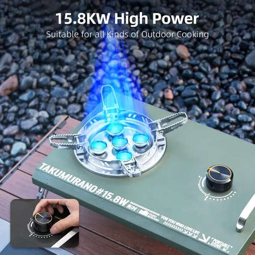 Miniatura 3 de Estufa de camping de propano, Estufa de gas plegable de escritorio e incrustada, Estufa de gas doméstica con asa de transporte, Estufa de cocina