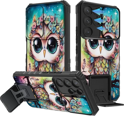 Miniatura 134 de Funda para Samsung Galaxy S22 Ultra 5G, Galaxy S22 Ultra con cubierta de cámara deslizante, funda resistente de doble capa con función atril Black