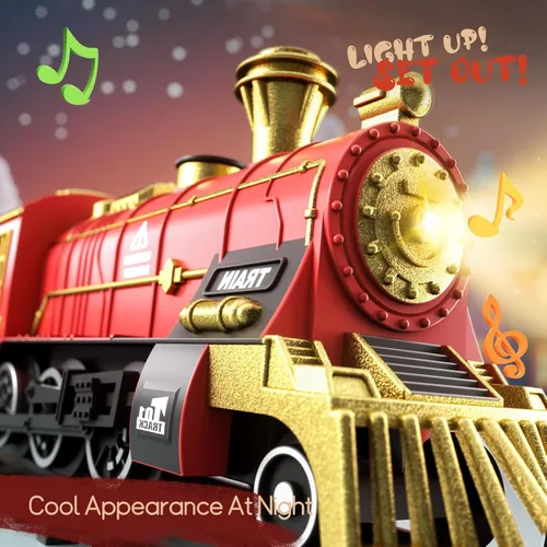 Miniatura 6 de Juego de tren de juguete para niños pequeños de 3 a 8 años, juego de tren eléctrico de juguete con luces y sonido para debajo del árbol de Navidad