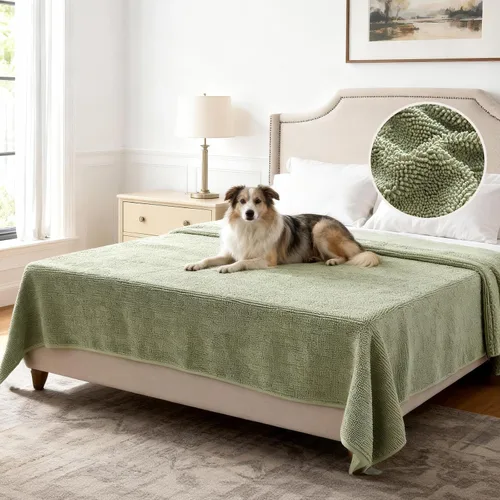 Miniatura 16 de H.VERSAILTEX Funda Antideslizante para Sofá de Mascotas Protector de Cama de Perro de Chenilla Funda de Sofá Gruesa y Suave Apta para Mascotas