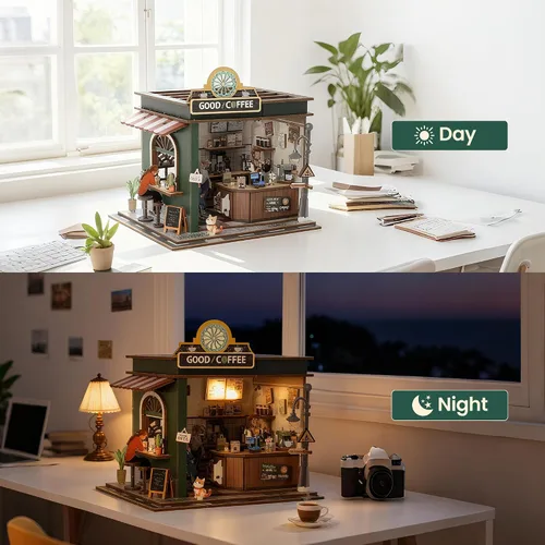 Miniatura 5 de Kit de Rincón de Lectura - Kit de Construcción de Casa en Miniatura DIY para Adultos, Casa de Muñecas, Rincón de Lectura, Estantería en Miniatura