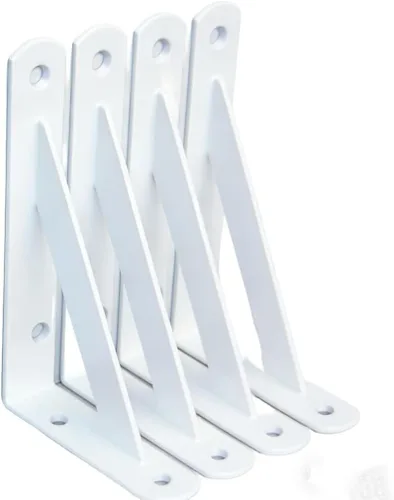 Miniatura 52 de Paquete de 16 soportes de estante resistentes negros de 20 pulgadas de largo x 12 pulgadas de alto con tornillos, soportes de estante de metal