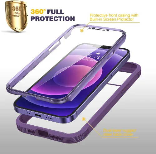 Miniatura 329 de Diaclara Funda diseñada para iPhone 16, mejorada [protección completa de la cámara], carcasa resistente de cuerpo completo con protector de pantalla