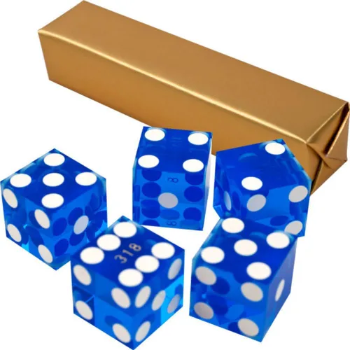 Juego de dados - Dados de casino serializados de 19 mm de grado A con bordes afilados - Accesorios para noche de juegos de Trademark Poker (Azul)