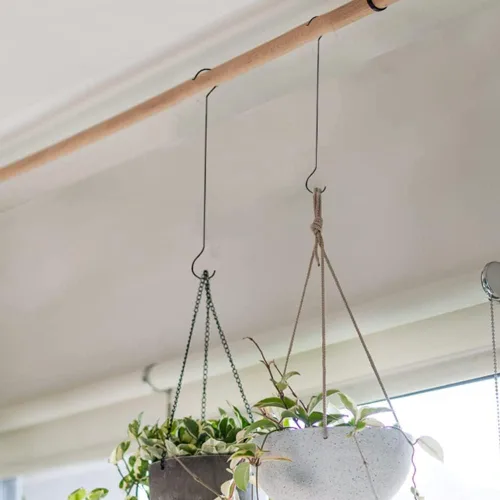 Miniatura 3 de LRUUIDDE Paquete de 6 ganchos en S extra grandes para plantas colgantes, ganchos en S de metal resistentes de 16/12 pulgadas de largo