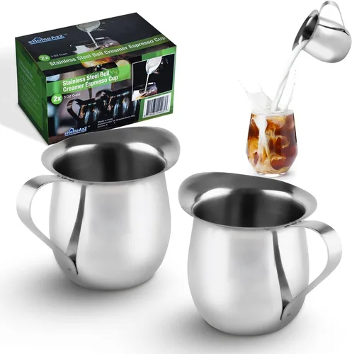 Miniatura 6 de Crema de campana de acero inoxidable para jarra de espuma de café expreso (2, 3 onzas)